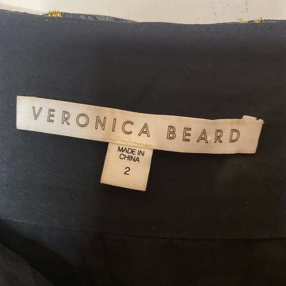 VERONICA BEARD Cella Silk Midi Skirt Floral Metallic - Picture 8 of 9